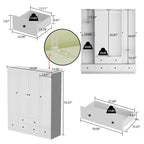 Armadio guardaroba 59W grande armadio autoportante bianco
