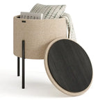 Pouf rotondo con contenitore