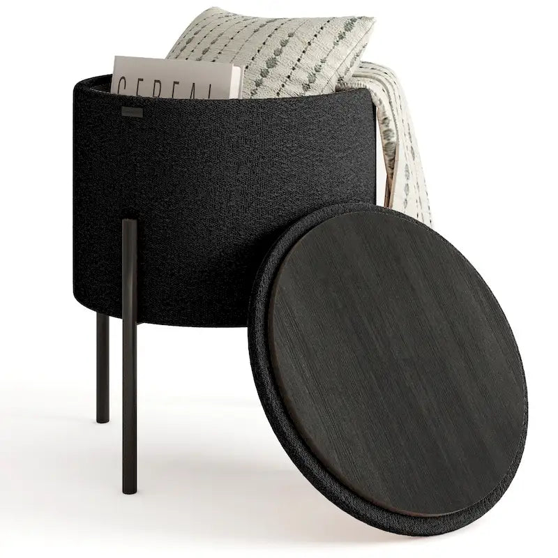 Pouf rotondo con contenitore