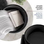 Pouf rotondo con contenitore