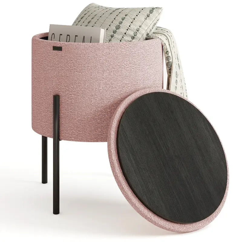 Pouf rotondo con contenitore