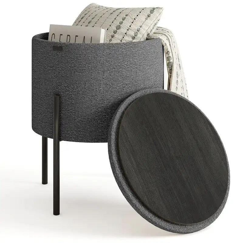 Pouf rotondo con contenitore