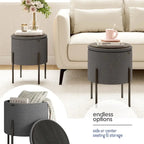 Pouf rotondo con contenitore