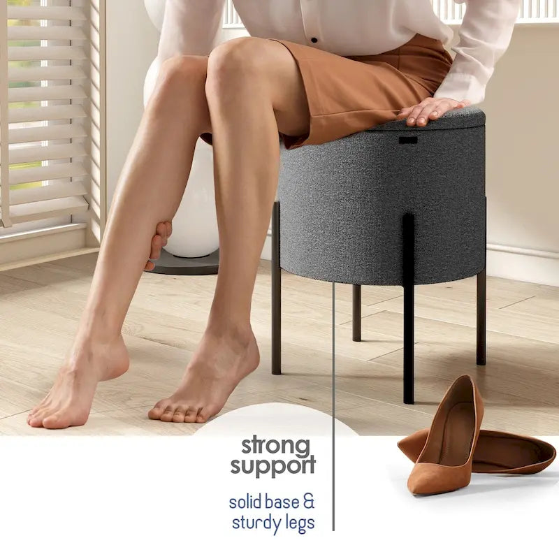 Pouf rotondo con contenitore