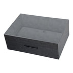 Comodino moderno a 5 cassetti in tessuto con robusto telaio in legno