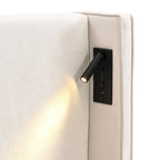 Letto Imbottito con Lampada da Lettura e Porta USB