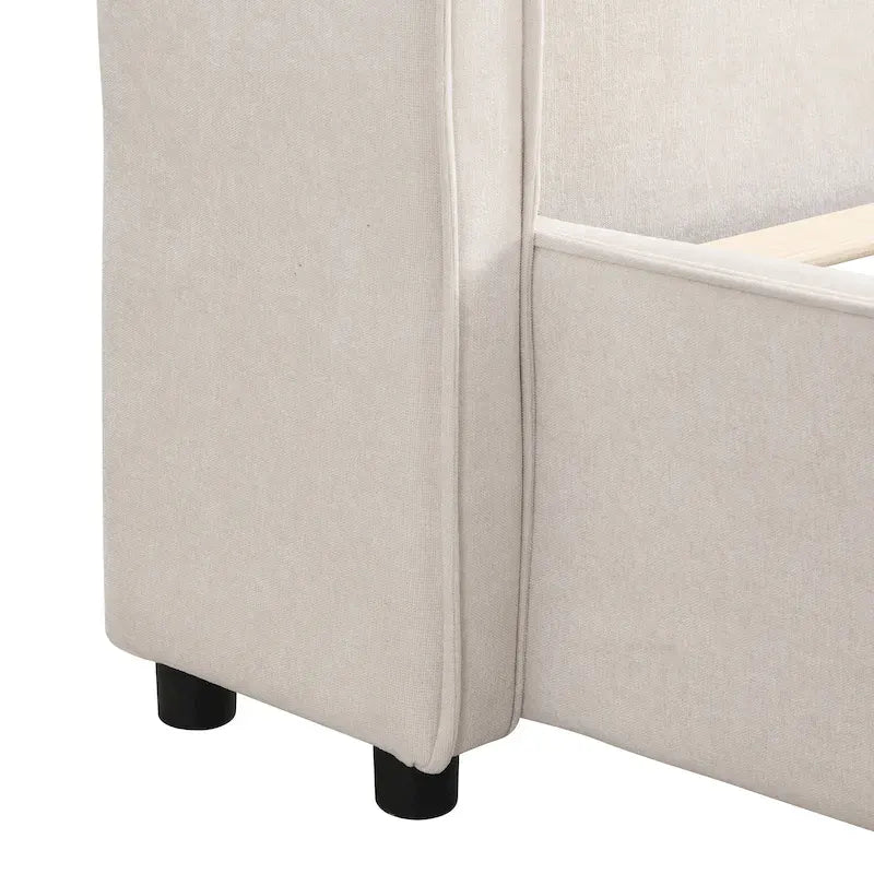 Letto Imbottito con Lampada da Lettura e Porta USB