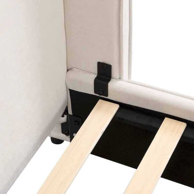 Letto Imbottito con Lampada da Lettura e Porta USB