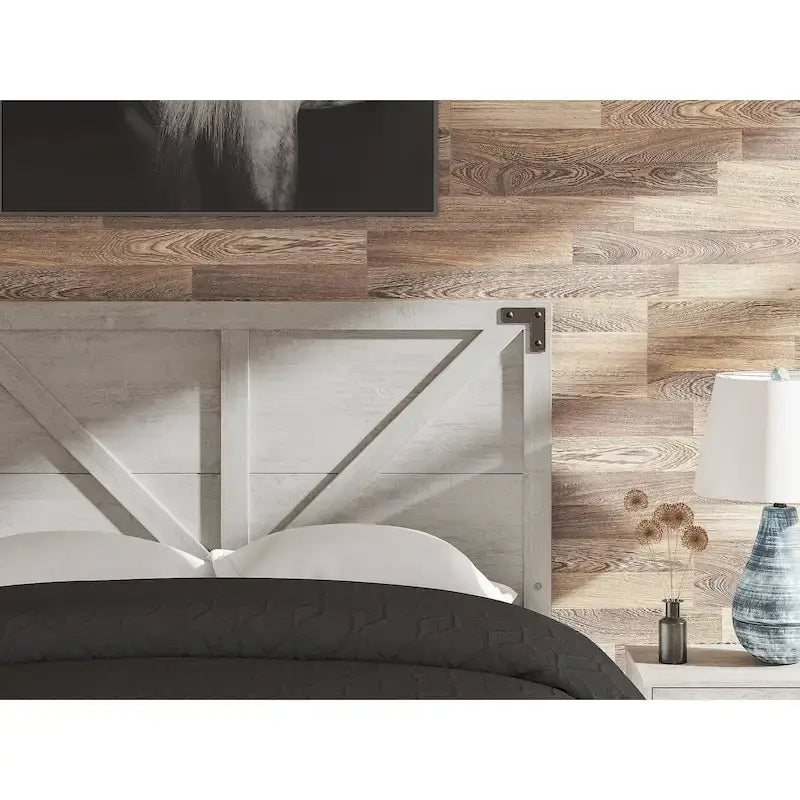  Shawburn Gray Crossbuck Panel Headboard