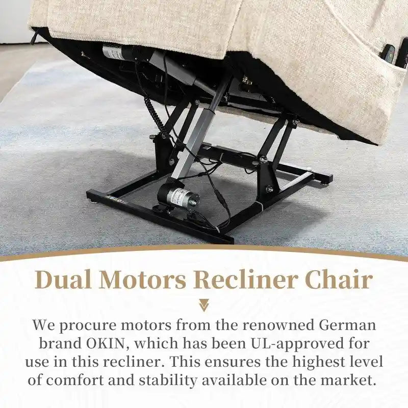 Poltrona reclinabile a due motori, versione deluxe, lunghezza 190 cm, 100% poliestere, massaggio/riscaldamento, facile da montare