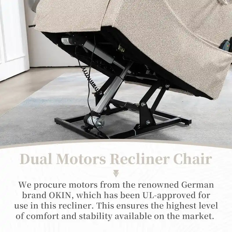 Poltrona reclinabile a due motori, versione deluxe, lunghezza 190 cm, 100% poliestere, massaggio/riscaldamento, facile da montare