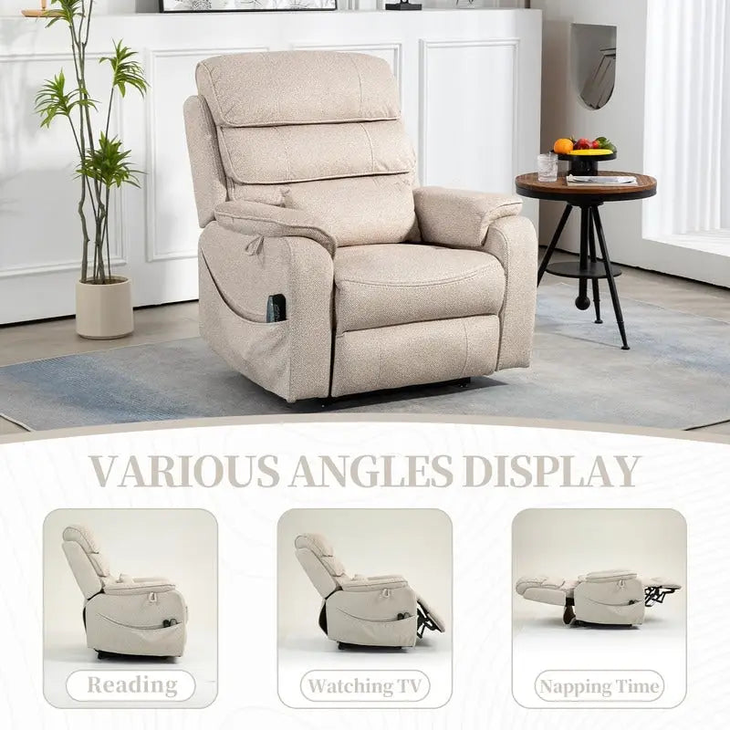 Poltrona reclinabile a due motori, versione deluxe, lunghezza 190 cm, 100% poliestere, massaggio/riscaldamento, facile da montare