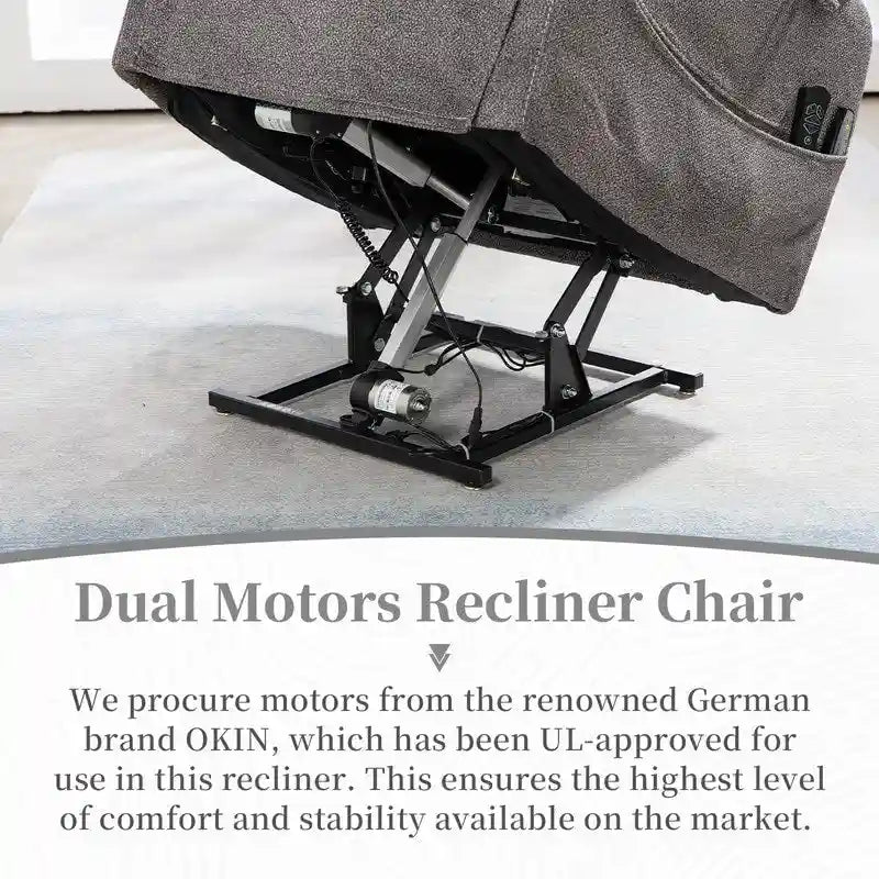 Poltrona reclinabile a due motori, versione deluxe, lunghezza 190 cm, 100% poliestere, massaggio/riscaldamento, facile da montare
