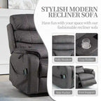 Poltrona reclinabile a due motori, versione deluxe, lunghezza 190 cm, 100% poliestere, massaggio/riscaldamento, facile da montare
