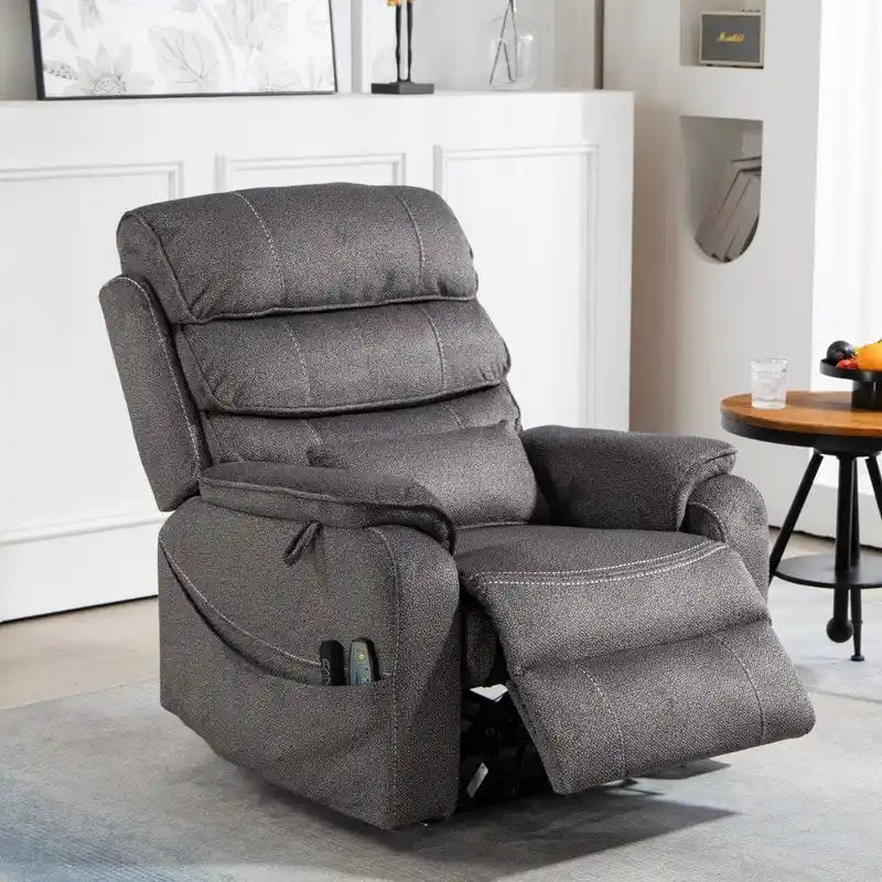 Poltrona reclinabile a due motori, versione deluxe, lunghezza 190 cm, 100% poliestere, massaggio/riscaldamento, facile da montare