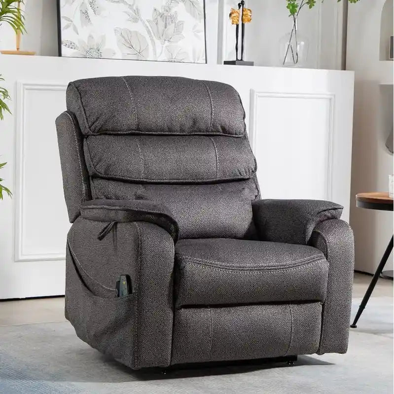 Poltrona reclinabile a due motori, versione deluxe, lunghezza 190 cm, 100% poliestere, massaggio/riscaldamento, facile da montare