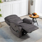 Poltrona reclinabile a due motori, versione deluxe, lunghezza 190 cm, 100% poliestere, massaggio/riscaldamento, facile da montare