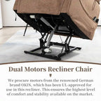 Poltrona reclinabile a due motori, versione deluxe, lunghezza 190 cm, 100% poliestere, massaggio/riscaldamento, facile da montare
