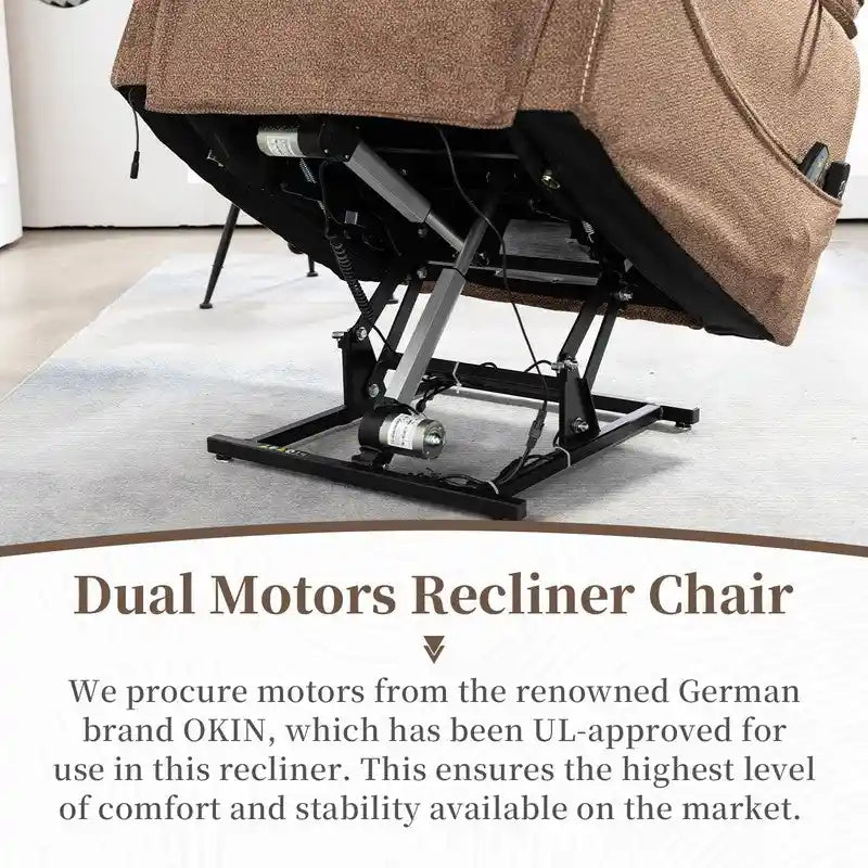 Poltrona reclinabile a due motori, versione deluxe, lunghezza 190 cm, 100% poliestere, massaggio/riscaldamento, facile da montare