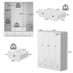 Armadio guardaroba 59W grande armadio autoportante bianco