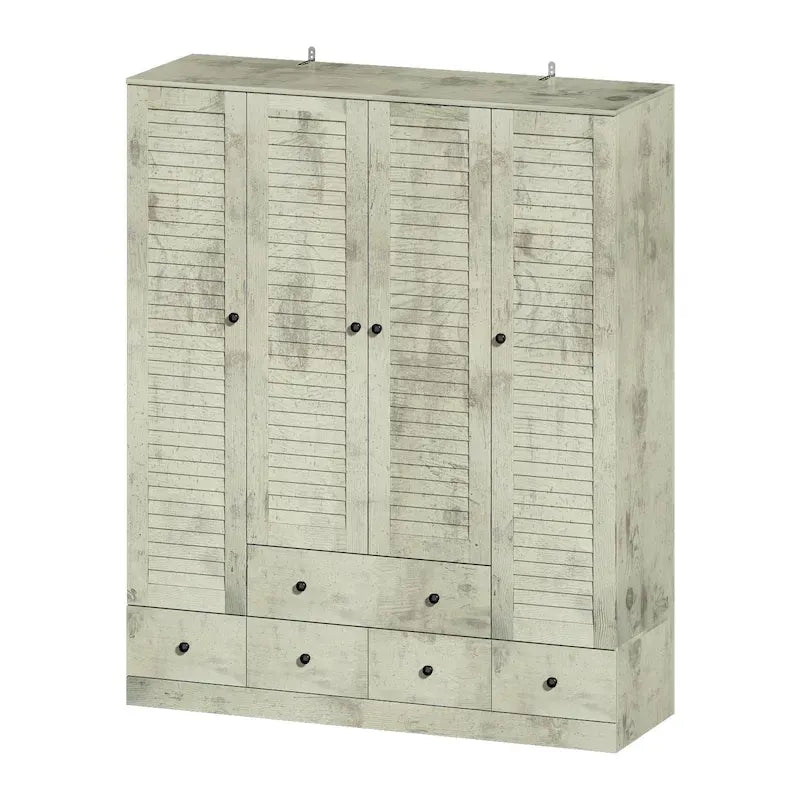 Armadio guardaroba 59W grande armadio autoportante bianco