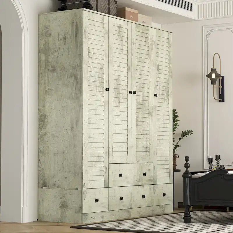 Armadio guardaroba 59W grande armadio autoportante bianco