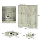 Armadio guardaroba 59W grande armadio autoportante bianco