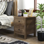 Mulgrew Rustic Distressed Walnut Engineered Wood 3-Drawer Nightstand by 