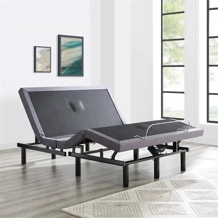 Base per letto regolabile antidolore, elettrica con massaggio a inclinazione testa e piedi a 3 velocità, telecomando wireless, caricabatterie porte USB