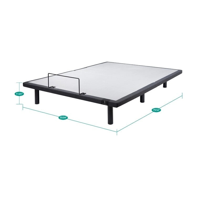 Base per letto regolabile antidolore, elettrica con massaggio a inclinazione testa e piedi a 3 velocità, telecomando wireless, caricabatterie porte USB