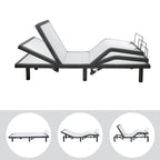 Base per letto regolabile antidolore, elettrica con massaggio a inclinazione testa e piedi a 3 velocità, telecomando wireless, caricabatterie porte USB