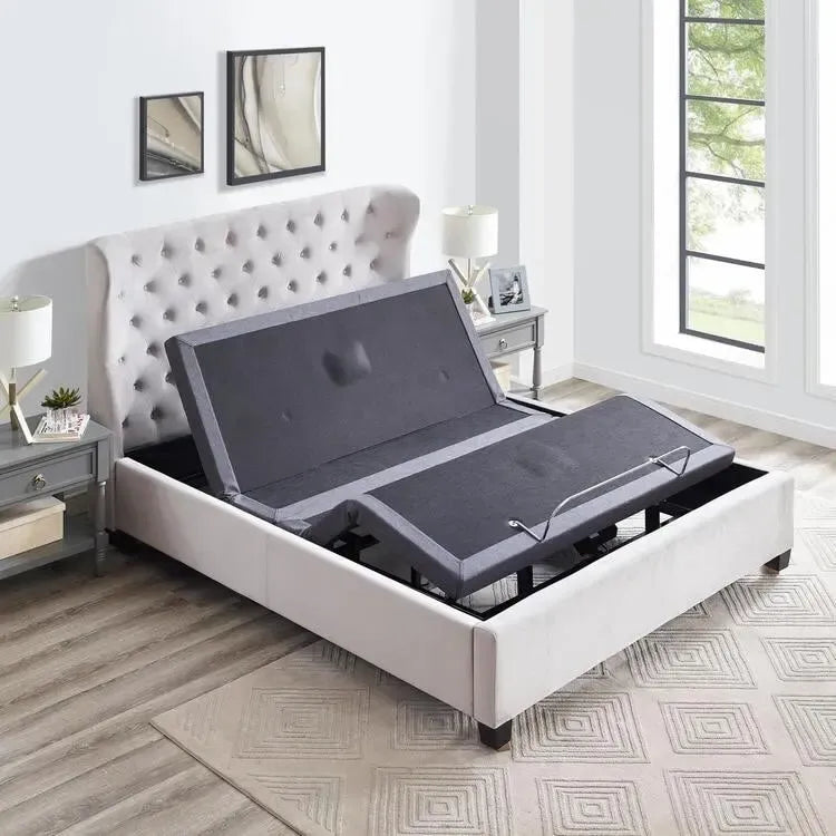 Base per letto regolabile antidolore, elettrica con massaggio a inclinazione testa e piedi a 3 velocità, telecomando wireless, caricabatterie porte USB