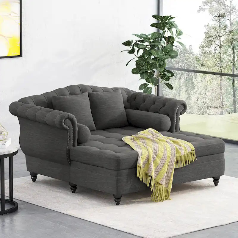 Chaise longue matrimoniale capitonné - 62,50 L x 58,50 P x 34,00 H