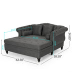 Chaise longue matrimoniale capitonné - 62,50 L x 58,50 P x 34,00 H