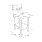 Sgabello imbottito da bar, altezza bancone, 79 cm