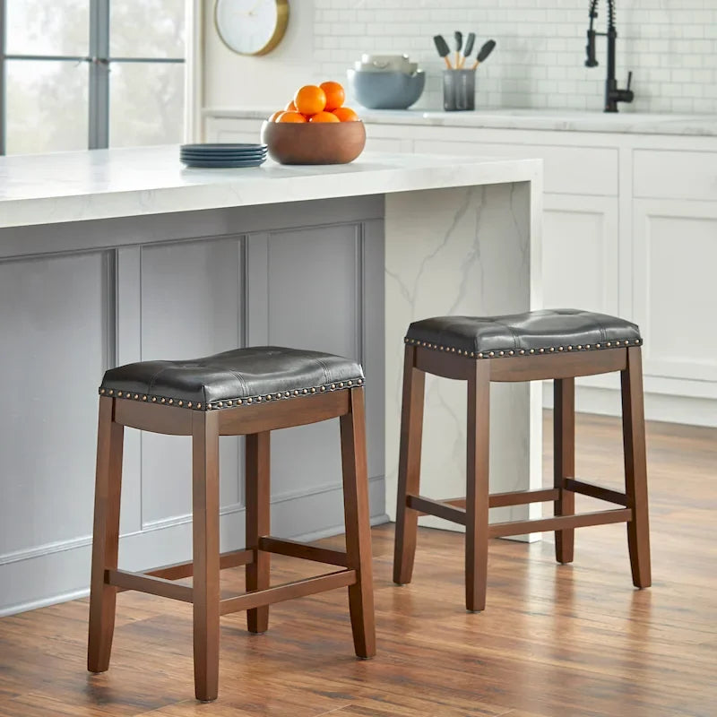  Lonnie 24-inch Padded Counter Height Saddle Stools (Set of 2)