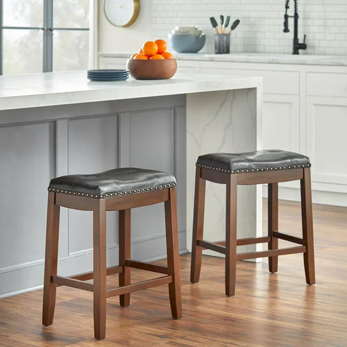  Lonnie 24-inch Padded Counter Height Saddle Stools (Set of 2)