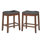 Sgabelli da bancone imbottiti a sella, altezza 61 cm (set da 2)