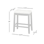 Sgabelli da bancone imbottiti a sella, altezza 61 cm (set da 2)
