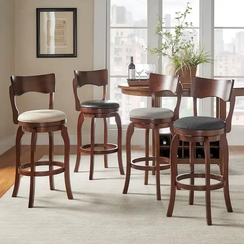 Lyla Swivel 29-inch Brown High Back Bar Height Barstool by  Classic