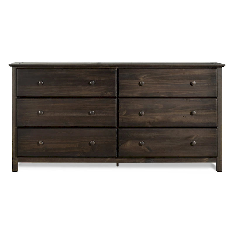  Shaker-style 6-drawer Solid Wood Dresser