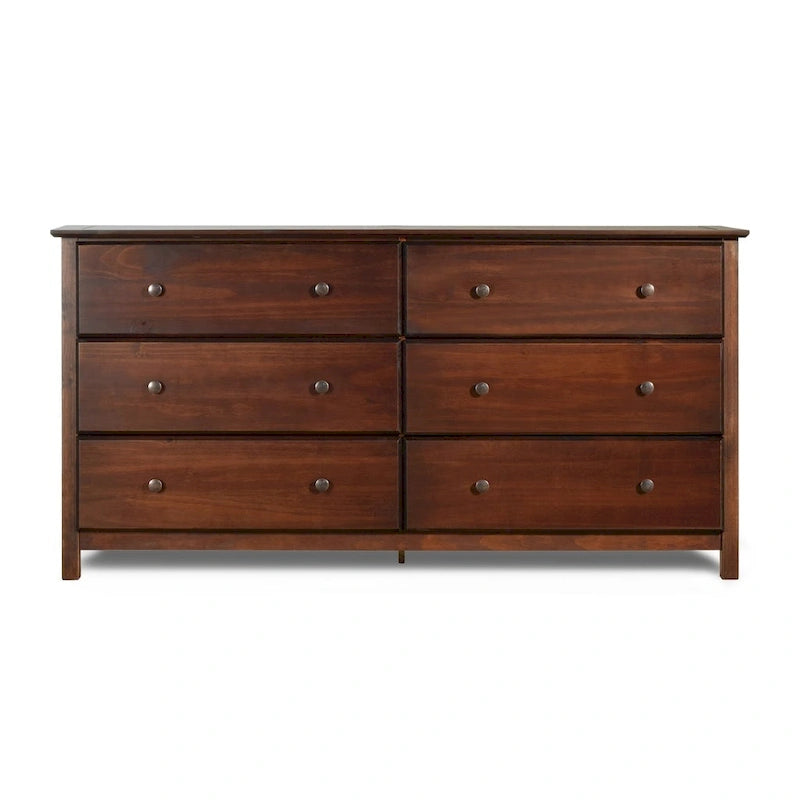 Cassettiera a 6 cassetti in legno massello, stile Shaker