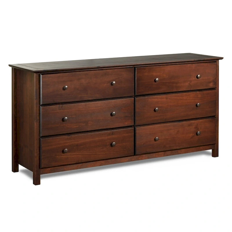 Cassettiera a 6 cassetti in legno massello, stile Shaker