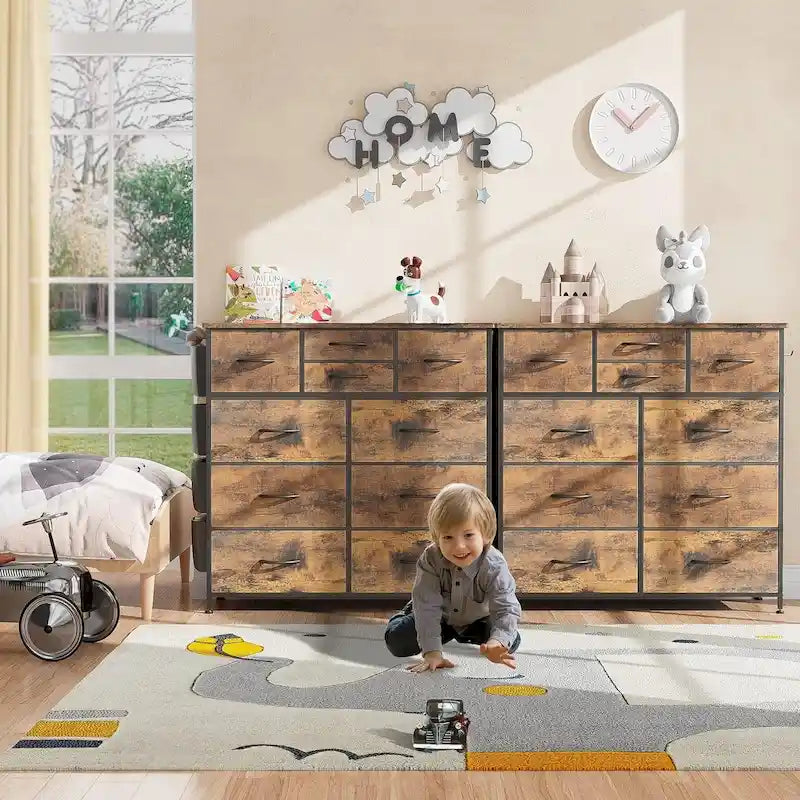 Comò a 10 cassetti, Armadio in Tessuto, Torre Contenitore Organizer per Camera da Letto