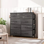Comò a 10 cassetti, Armadio in Tessuto, Torre Contenitore Organizer per Camera da Letto