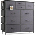 Comò a 10 cassetti, Armadio in Tessuto, Torre Contenitore Organizer per Camera da Letto