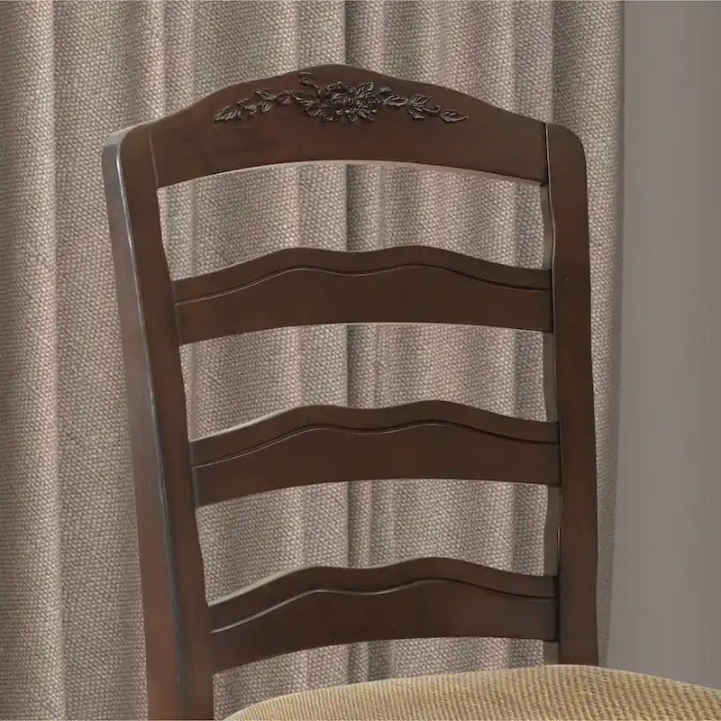 Sedie da pranzo tradizionali in legno con schienale a pioli (Set di 2)