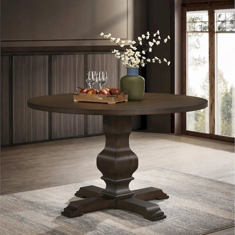  Havre Pedestal Base Round Dining Table - N/A