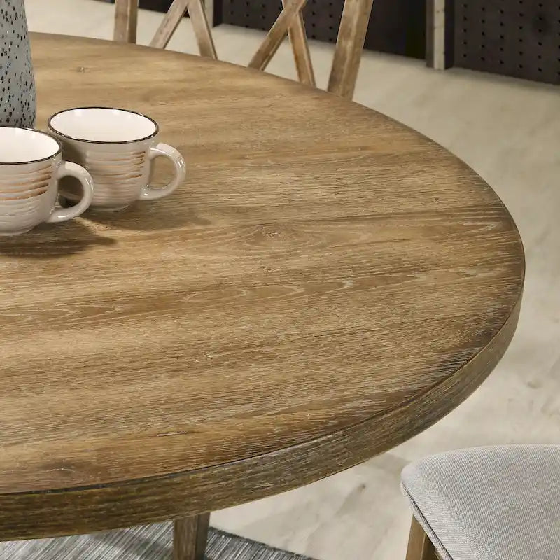 Tavolo da pranzo rotondo con base a piedistallo