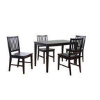 Sedie da pranzo con schienale a doghe in legno massiccio (set da 4)